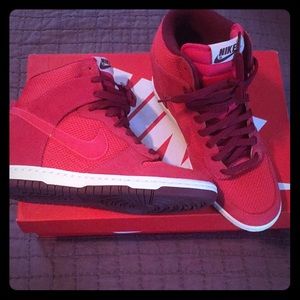 Red Nike sky hi sneakers